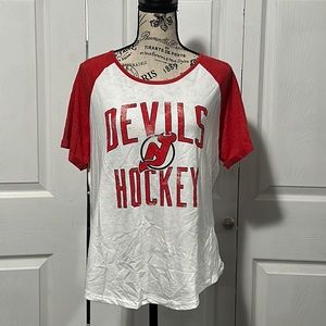 Devils Hockey Fanatics Red and White T-shirt